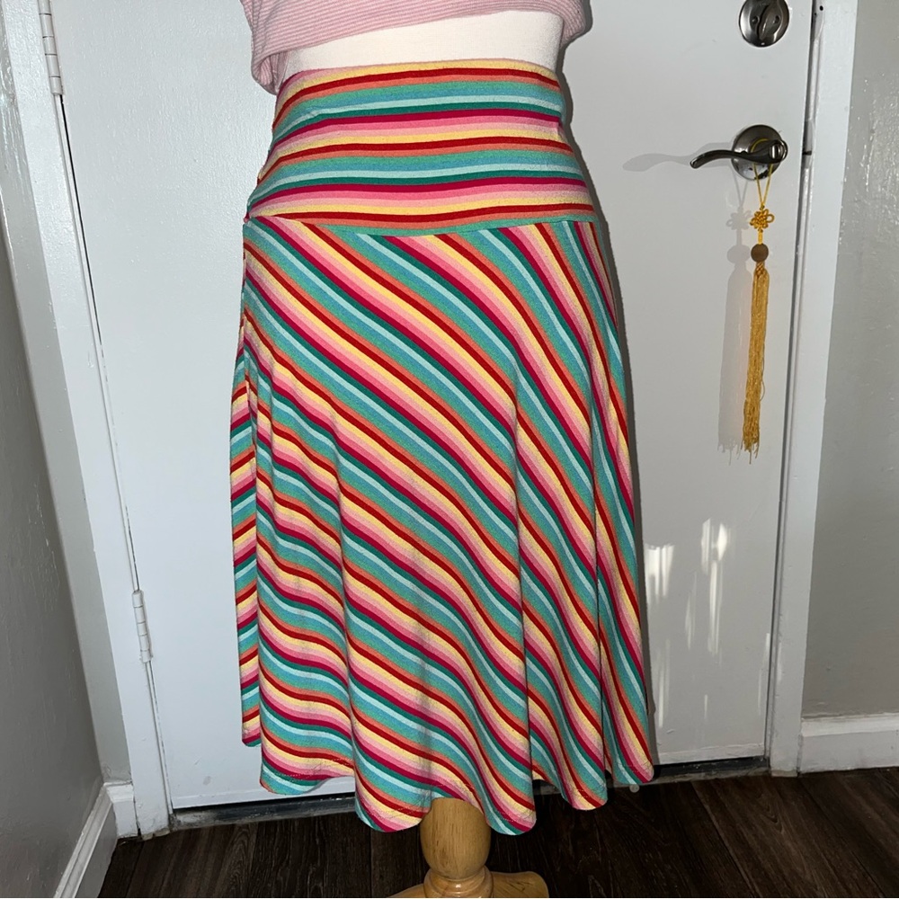 H&M Multicolor Striped A-Line Skirt